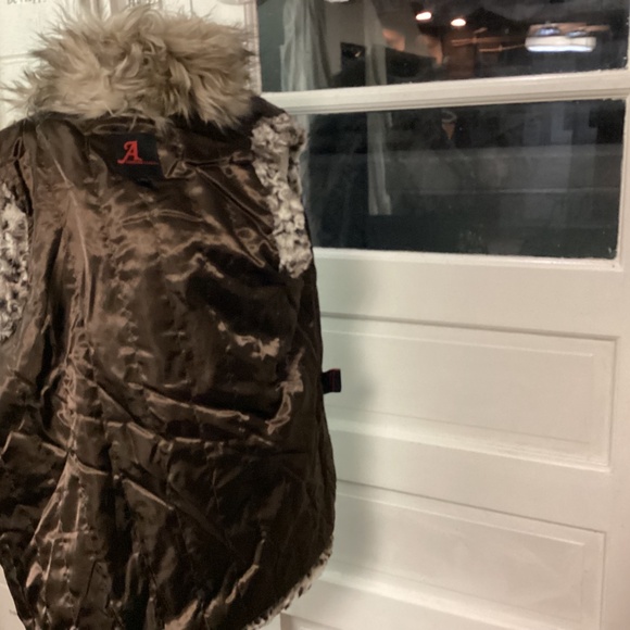 Adrienne Landau Size Large Womens Faux Fur Vest Browns & Creams ANIMAL PRINT - Picture 2 of 5